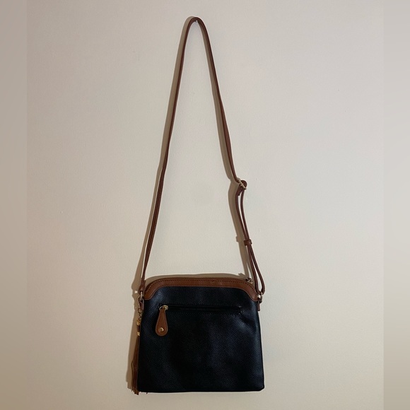 G.H. Bass & Co. Crossbody Black and Brown Leather Purse - Picture 5 of 6